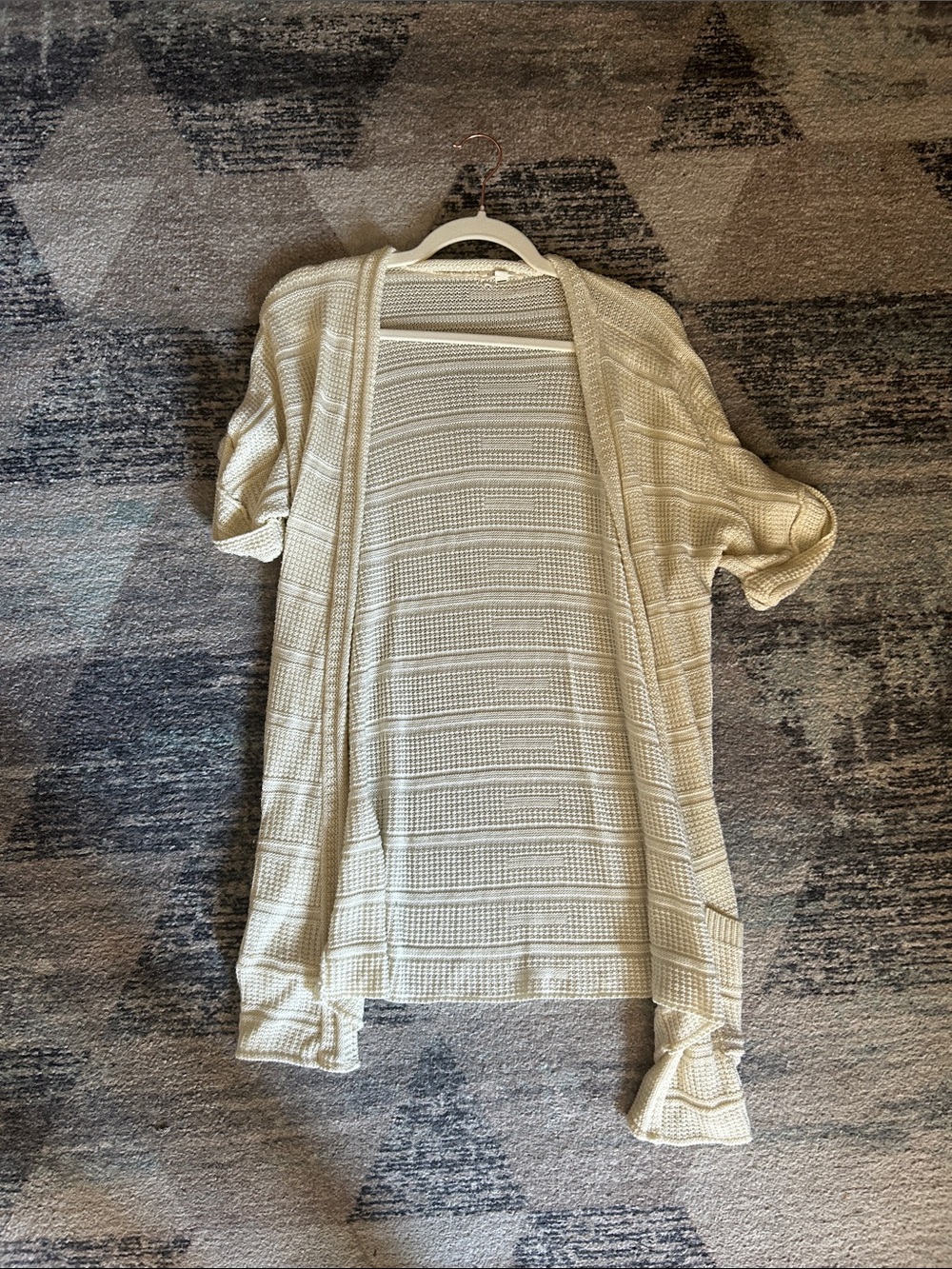 silence + noise Cream Open-Front Knit Cardigan